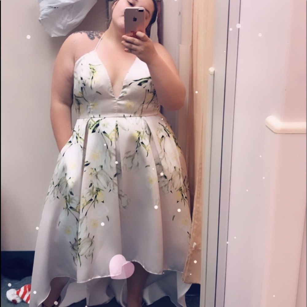 David’s bridal plus size formal high low dress